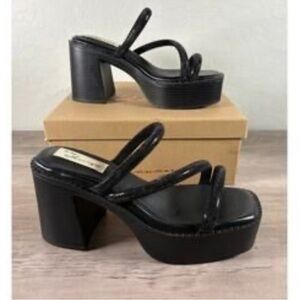 Vintage Havana Black Nova Platform Heeled Sandals Size 9 NEW